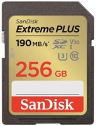 Obrázek SanDisk SDXC karta 256 GB Extreme PLUS (R 190 MB/ s W130 MB/ s Class 10, UHS- I U3 V30)
