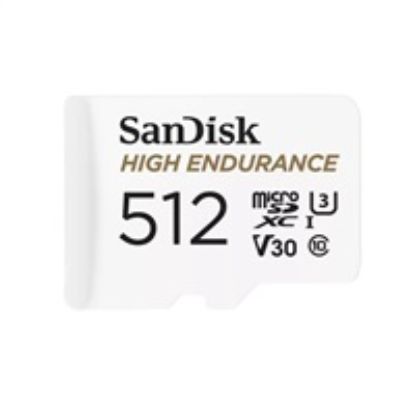 Obrázek SanDisk MicroSDXC karta 512 GB High Endurance (R: 100/ W: 40 MB/ s, C10, U3, V30) + adaptér