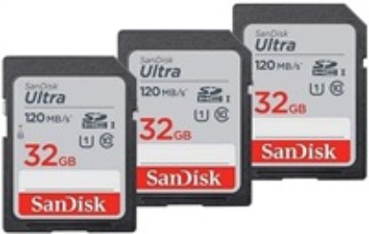 Obrázek SanDisk SDHC karta 32 GB Ultra (R: 120/ W: 120 MB/ s, UHS- I, C10), 3- Pack