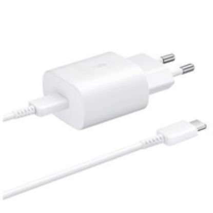 Obrázek Samsung síťová nabíječka EP- TA800EWE + kabel EP- DA705BWE USB- C, 25 W, bílá, (bulk)