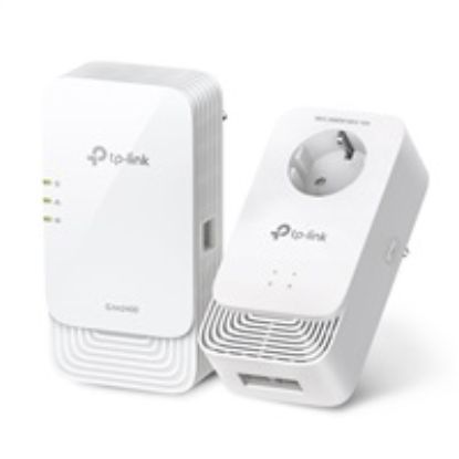 Obrázek TP- Link PGW2440 KIT EasyMesh WiFi6 průchozí powerline set (G.hn2400, AX1800, 2, 4GHz/ 5GHz, 3xGbE)