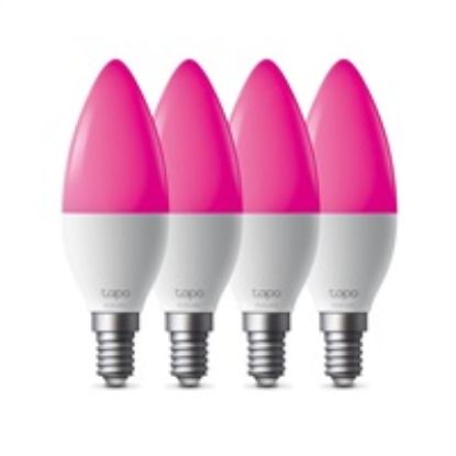 Obrázek TP- Link Tapo L430C(4- pack) chytrá WiFi stmívatelná LED žárovka (barevná, 2500K- 6500K, 470lm, 2, 4GHz, E14)