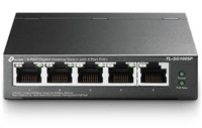 Obrázek TP- Link switch TL- SG1005P (5xGbE, 4xPoE+, 65 W, fanless)