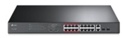 Obrázek TP- Link CCTV switch TL- SL1218MP (16 x 100Mb/ s, 2xGbE/ 2xSFP combo uplink, 16xPoE+, 250 W)