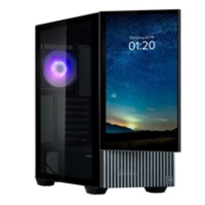 Obrázek ZALMAN case Z10 DS, Mid Tower, ATX, Integrovaný Monitor, 2xUSB 3.0, 1xUSB- C, 1x ARGB + 2x 120mm Fan, černá
