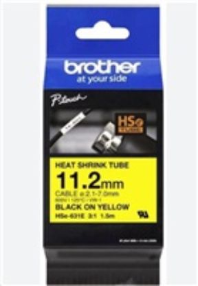 Obrázek BROTHER smršťovací bužírka - HSE- 631E žlutá pro E300VP H300 H500 E550 P700 P750 D800 P900 P950 - 11, 2, , / 2, 1- 7mm…