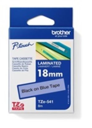 Obrázek BROTHER TZE541 - kazeta TZ šířky 18mm, laminovaná TZE- 541, modrá/ černé písmo
