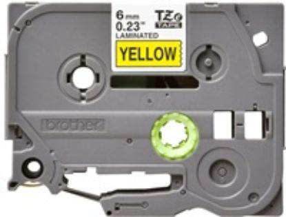 Obrázek BROTHER TZE611 - kazeta TZ šířky 6mm, laminovaná TZE- 611, žlutá/ černé písmo