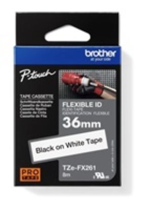 Obrázek BROTHER TZEFX261 - kazeta TZ šířky 36mm, s flexibilní páskou TZE- FX261, bílá / černá