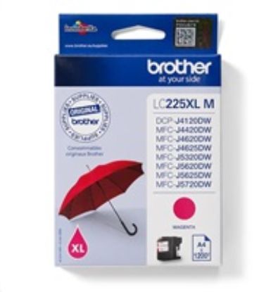 Obrázek BROTHER INK LC- 225XLM purpurový inkoust (až 1200 stran A4 dle ISO 24711)