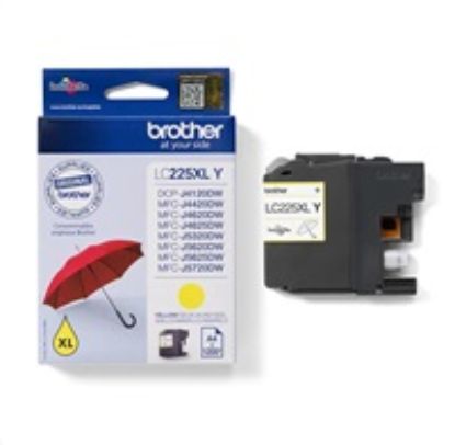 Obrázek BROTHER INK LC- 225XLY žlutý inkoust (až 1200 stran A4 dle ISO 24711)
