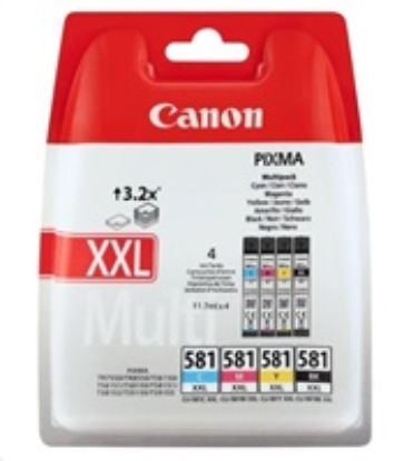 Obrázek Canon CARTRIDGE CLI- 581XXL C/ M/ Y/ BK MultiPack pro PIXMA TS615x, TS625x, TS635x, TS815x, TS825x, TS8350 (600 str.)