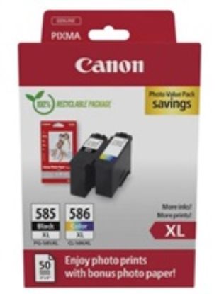 Obrázek Canon Cartridge PG- 585XL/ CL- 586XL černá/ barevná + Canon PAPÍR GP- 501 4 x 6 50