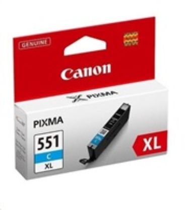 Obrázek Canon CARTRIDGE CLI- 551C XL azurová pro Pixma iP, Pixma iX, Pixma MG a Pixma MX 6850, 725x, 925, 8750 (695 str.)