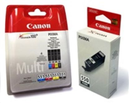 Obrázek Canon CARTRIDGE PGI- 550/ CLI- 551 PGBK/ C/ M/ Y/ BK/ GY MULTI- PACK pro iP8750, MG6350, MG7150, MG7550 (319 str.)