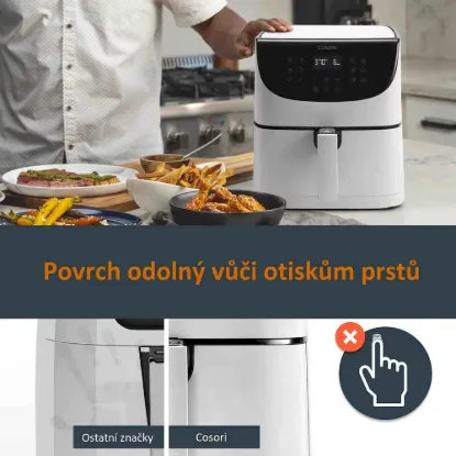Obrázek Cosori CP158- AF PREMIUM – 5.5L horkovzdušná fritéza + 5x špíz a gril. rošt, white