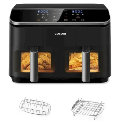 Obrázek Cosori Dual Basket horkovzdušná fritéza 8.5l + 5x špíz a rošt