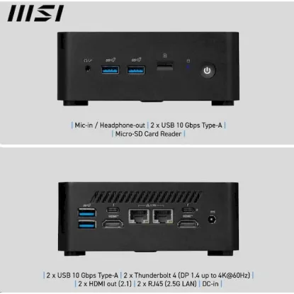 Obrázek MSI PC Cubi NUC 1MG- 244BEU, Core 3 100U, N/ A, N/ A, N/ A, No OS, Black