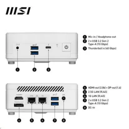 Obrázek MSI PC Cubi 5 1M- 483BEU, Core 5 120U, 16 GB, N/ A, N/ A, No OS, White