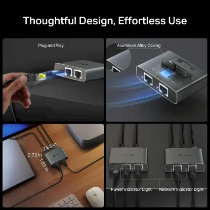 Obrázek TP- Link EH310 ethernet gigabit splitter (4xGbE, USB- C)