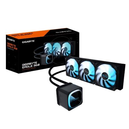 Obrázek GIGABYTE Vodní chladič EAGLE 360, 3 x 120mm, ARGB, LGA1851, AM5, černá