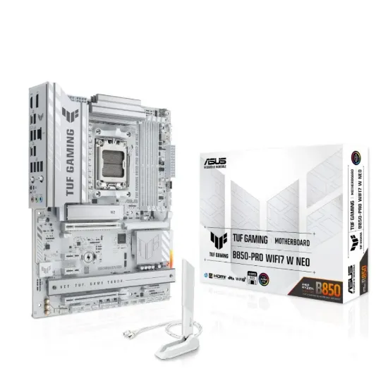 Obrázek ASUS MB Sc AM5 TUF GAMING B850- PRO WIFI7 W NEO, AMD B850, 4xDDR5, 1xHDMI, 1xDP
