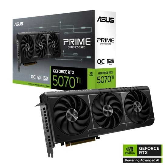 Obrázek ASUS VGA NVIDIA GeForce RTX 5070 Ti PRIME 16 GB OC, 16 GB GDDR7, 3xDP, 1xHDMI