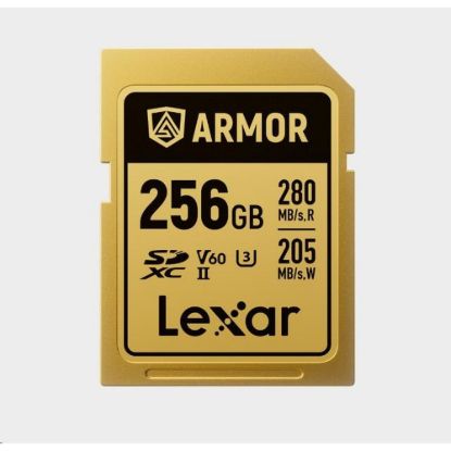 Obrázek Lexar SDXC ARMOR Gold UHS- II U3, Stainless Steel, IP68 R280/ W210 (V60) 256 GB