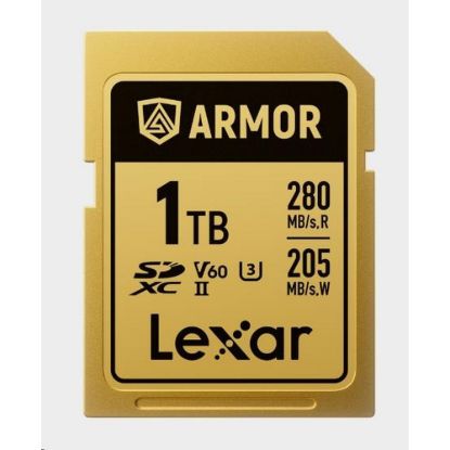 Obrázek Lexar SDXC ARMOR Gold UHS- II U3, Stainless Steel, IP68 R280/ W210 (V60) 1 TB