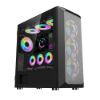 Obrázek 1stCOOL skříň Wind Storm Black MiddleTower ARGB, AU, USB3.0, bez zdroje, RGB fan, průhledná bočnice, černá