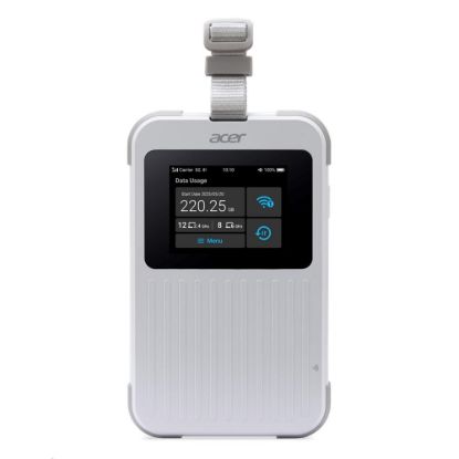 Obrázek ACER Router Connect Enduro M6E, 20 GB SIMO, 5G, LTE, 2.4" touch display, Wifi, NFC, USB- C, 2.4GHz, 8000mAh, White