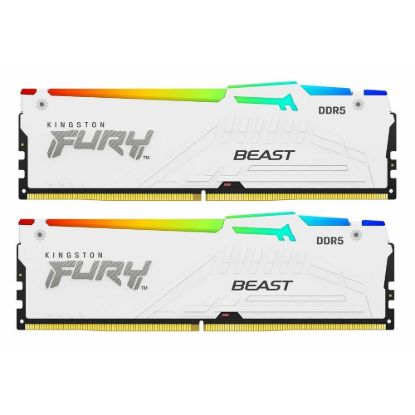 Obrázek KINGSTON DIMM DDR5 64 GB (Kit of 2) 6400MT/ s CL32 Non- ECC FURY Beast RGB EXPO, Bílá