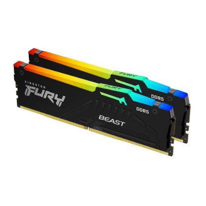 Obrázek KINGSTON DIMM DDR5 32 GB (Kit of 2) 6800MT/ s CL34 Non- ECC FURY Beast RGB EXPO, Černá