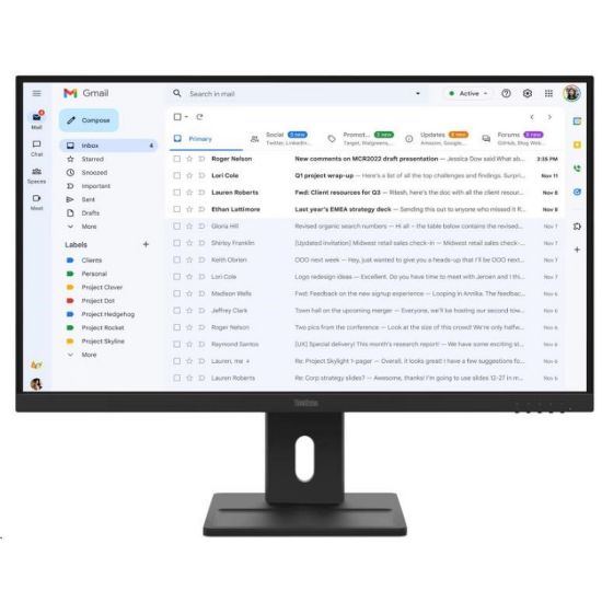 Obrázek LENOVO LCD E27- 40 - 27", IPS, 16: 9, 1920 x 1080, 100 Hz, 300cd/ m2, 1500: 1, 4 ms(GtG), VGA, DP, HDMI, Pivot, repro
