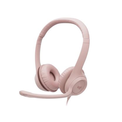 Obrázek Logitech Headset H390, drátový, USB, růžová