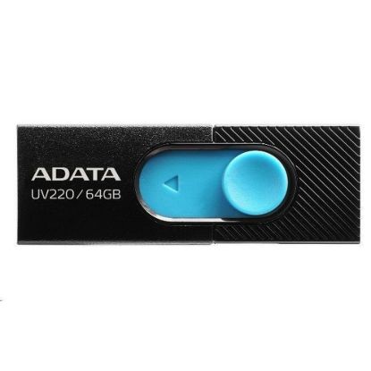 Obrázek ADATA Flash Disk 64 GB UV220, USB 2.0 Dash Drive, černá/ modrá