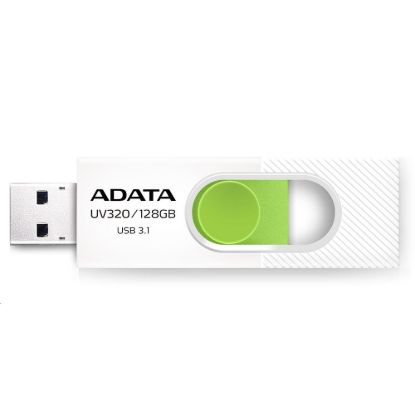 Obrázek ADATA Flash Disk 64 GB UV320, USB 3.1 Dash Drive, bílá/ zelená