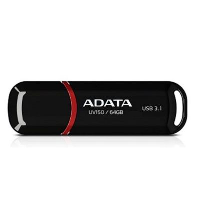 Obrázek ADATA Flash Disk 64 GB UV150, USB 3.1 Dash Drive (R: 90/ W: 20 MB/ s) černá