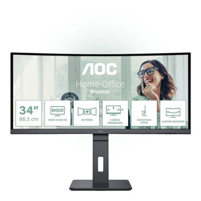 Obrázek AOC MT VA LCD WLED 34" CU34P3CV - VA panel, 3440 x 1440, HDMI, DP, USB- C, 4xUSB 3.2, repro, vysk. stavitelny, zakriven