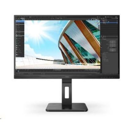 Obrázek AOC MT IPS LCD WLED 27" Q27P2Q - IPS panel, 2560 x 1440, D- Sub, HDMI, DP, USB, repro, pivot
