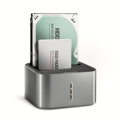 Obrázek AXAGON ADSA- DC, USB- C 5Gbps - 2x SATA 6G 2.5"/ 3.5" SSD/ HDD CLONE DUAL dokovací stanice