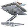 Obrázek AXAGON HMC- STND, stojan pro 10"- 17" notebooky, USB 5Gbps hub, 3x USB- A, HDMI 4k/ 60 Hz, RJ- 45, PD 100 W, kabel USB…