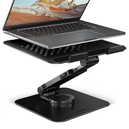 Obrázek AXAGON STND- LRB hliníkový stojan na notebook 10"- 17.3" nastavitelná výška a úhel, otočný, černý
