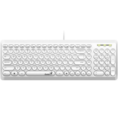 Obrázek GENIUS klávesnice Slimstar Q200 White/ Drátová/ USB/ bílá/ retro design/ CZ+SK layout