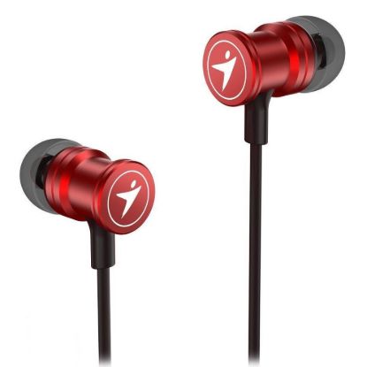 Obrázek GENIUS sluchátka HS- M316 METALLIC RED, 4pin 3, 5 mm jack, červená