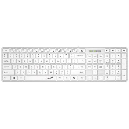 Obrázek Genius Klávesnice Slimstar 126, Drátová USB, CZ+SK layout, Copilot klávesa, Bílá
