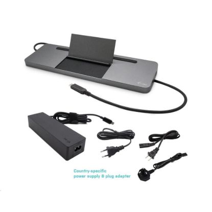 Obrázek i- tec USB- C Metal Ergonomic 4K 3x Display Docking Station with Power Delivery 85 W + i- tec Universal Charger 100 W…