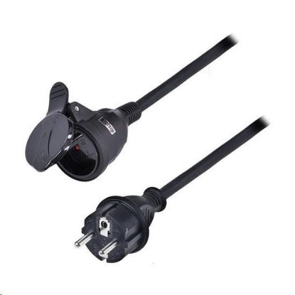 Obrázek Solight prodlužovací přívod - spojka, 1 zásuvka, 20m, 3 x 1, 5mm2, gumová, černá