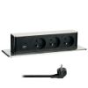 Obrázek Solight 3z + USB A+C výsuvný blok zásuvek, 2m, nerez ocel