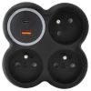 Obrázek Solight rozbočka, 3x 15A, USB A+C rychlonabíječka 20 W PD, matná černá